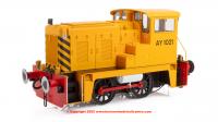2875 Heljan Class 02 0-4-0 Diesel Locomotive in Industrial all-over yellow livery with wasp stripes